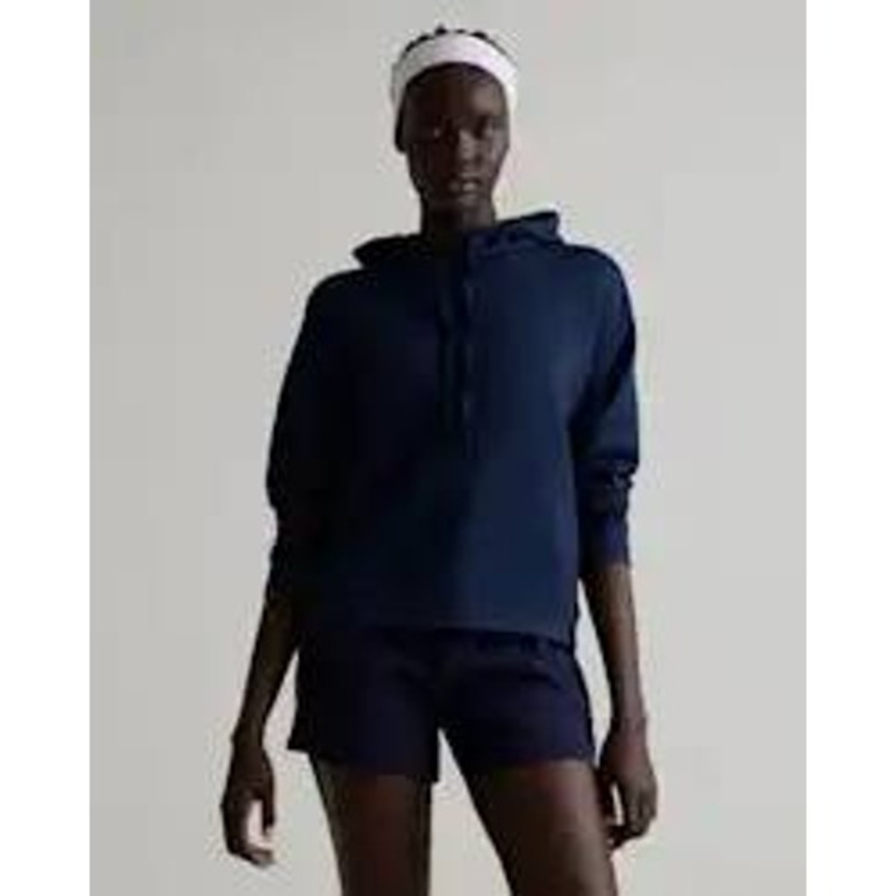 Quince SuperSoft Pullover Hoodie Womens M Navy Blue Casual Sweatshirt